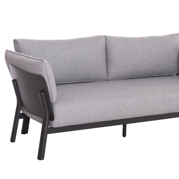 OUTDOOR LOUNGE SET 4PCS ENASTRON SM6194.01 DARK GREY ALUMINUM & GREY OLEFIN FABRIC - Image 5
