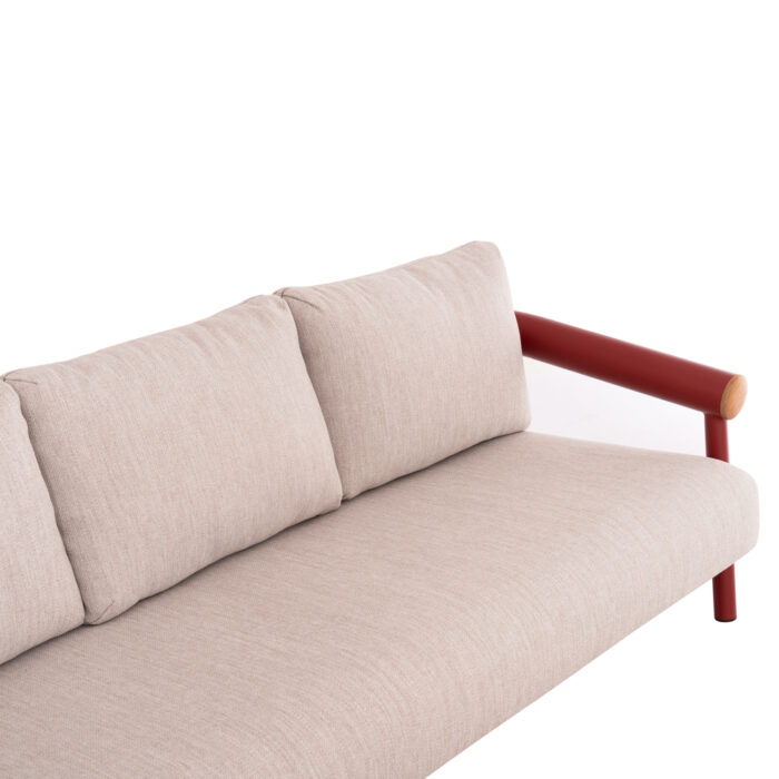 OUTDOOR LOUNGE SET 4PCS EUTOPIA SM6237.05 ALUMINUM IN RED-OLEFIN IN BEIGE-PRINTED GLASS - Image 5