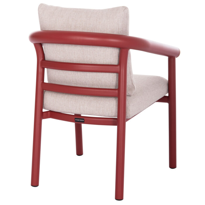 DINING CHAIR SERIES EUTOPIA SM6239.05 ALUMINUM IN RED-BEIGE OLEFIN FABRIC 62x66x78Hcm. - Image 5