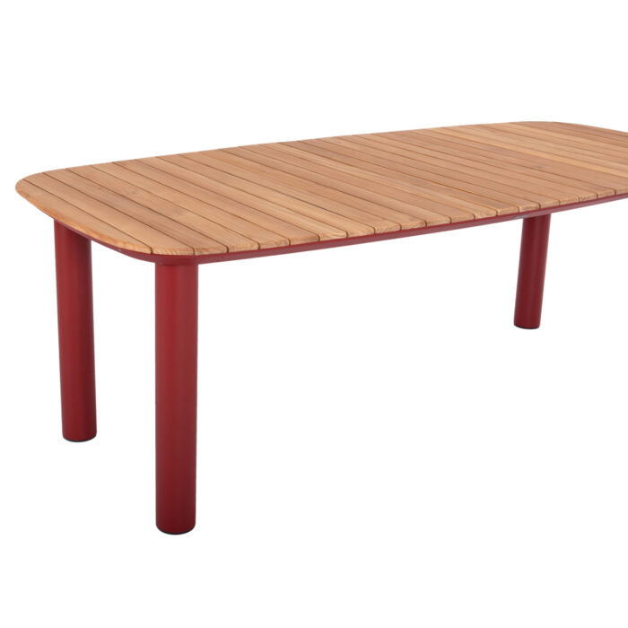 DINING TABLE SERIES EUTOPIA SM6203.05 RED ALUMINUM-TEAK WOOD 220x100x75Hcm. - Image 5