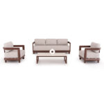 OUTDOOR LOUNGE SET 4PCS SERIES LEGACY SM6254.07 ALUMINUM IN TERRACOTA COLOR-CREAM WHITE SINTERED STONE - Image 5