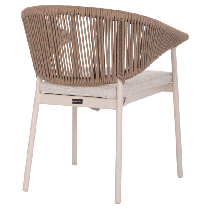 ALUMINUM DINING CHAIR STELLAR SM6320 IVORY FRAME & CUSHION-NATURAL ROPE 64,5x60x78,5Hcm - Image 5