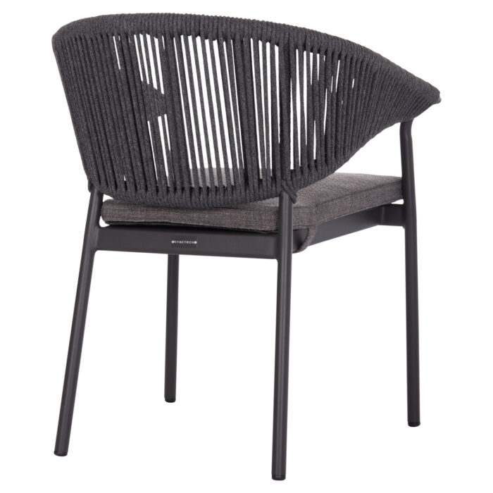 ALUMINUM DINING CHAIR STELLAR SM6320.02 ANTHRACITE FRAME & CUSHION-NATURAL ROPE 64,5x60x78,5Hcm - Image 5