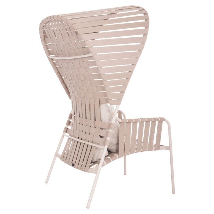 ALUMINUM ARMCHAIR STUNNER SM6323 IVORY FRAME & CUSHIONS WITH BEIGE STRAP ROPE 95x106x165Hcm. - Image 5
