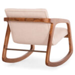ROCKING CHAIR ROCKER SM9965 TEAK WOOD IN NATURAL-BEIGE FABRIC 61x87x73Hcm. - Image 5