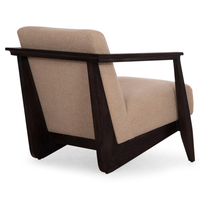 ARMCHAIR CYNTHIA SM9966 MAHOGANY WOOD IN BLACK-CREAM WHITE CUSHIONS 65x75x60Hcm. - Image 5