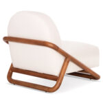 ARMCHAIR LOUNGE RAMROD SM9967 TEAK WOOD IN NATURAL-CREAM WHITE BOUCLE 75x87x79Hcm. - Image 5