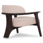 ARMCHAIR LOUNGE TRIAD SM9968 TEAK WOOD IN BLACK-CREAM WHITE FABRIC 80,5x74x66,5Hcm. - Image 5