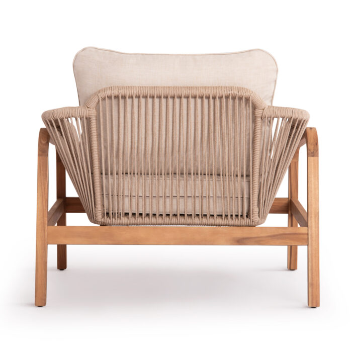 OUTDOOR LOUNGE ARMCHAIR OASIS SM6226 ACACIA WOOD-ALUMINUM & ROPE BEIGE 92x80x71.5-82Hcm. - Image 5