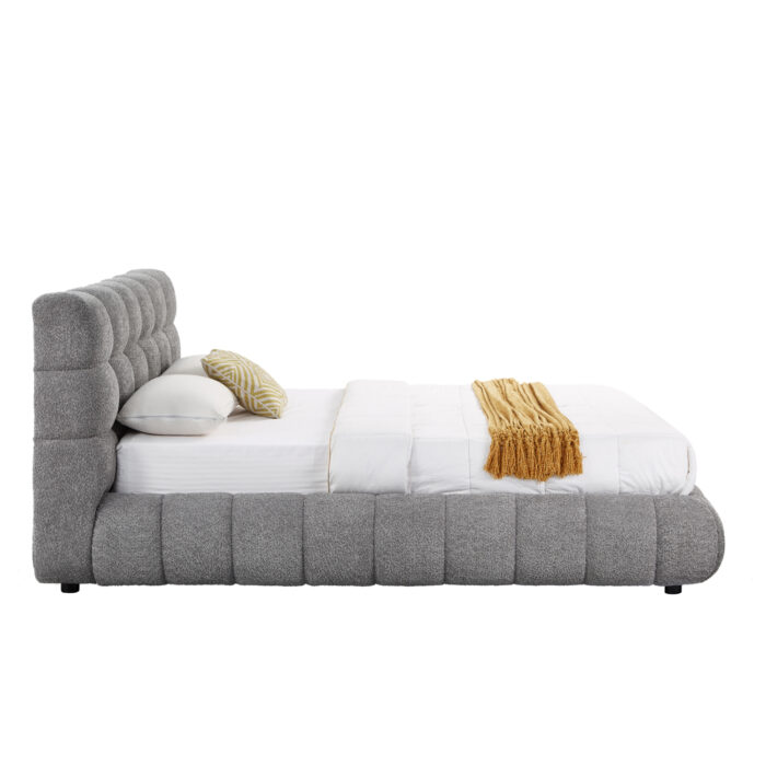 ΚΡΕΒΑΤΙ ΔΙΠΛΟ ΜΕ ΑΠΟΘ.ΧΩΡΟ BUBBLE SM725.01 ΓΚΡΙ CHENILLE ΥΦΑΣΜΑ--ΣΤΡΩΜΑ 160x200εκ - Image 5