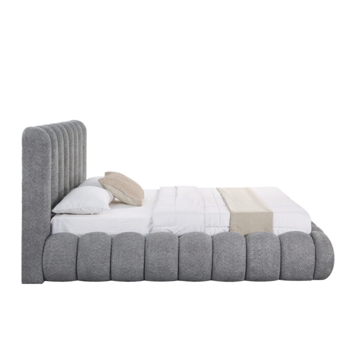 ΚΡΕΒΑΤΙ ΔΙΠΛΟ ΜΕ ΑΠΟΘ.ΧΩΡΟ BUBBLE SM727.01 ΓΚΡΙ CHENILLE ΥΦΑΣΜΑ--ΣΤΡΩΜΑ 160x200εκ - Image 5