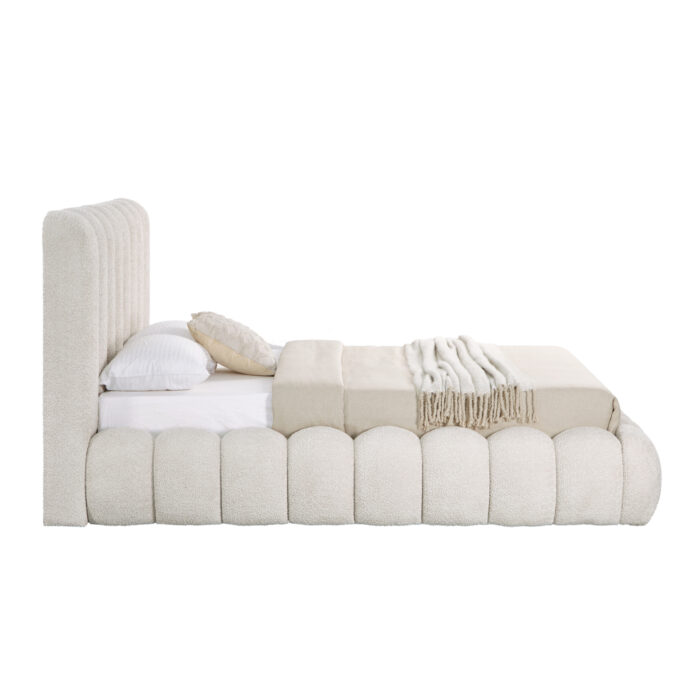 ΚΡΕΒΑΤΙ ΔΙΠΛΟ ΜΕ ΑΠΟΘ.ΧΩΡΟ BUBBLE SM727.03 ΜΠΕΖ CHENILLE ΥΦΑΣΜΑ--ΣΤΡΩΜΑ 160x200εκ - Image 5