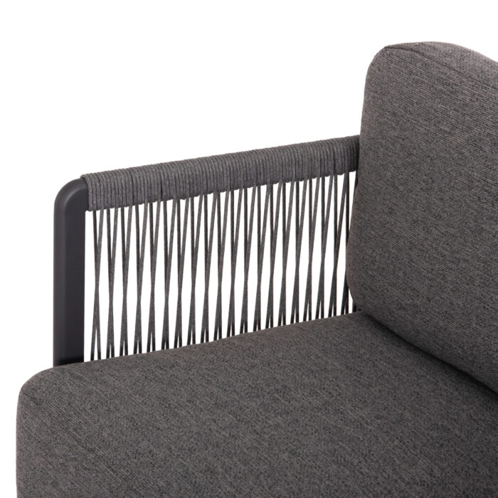 OUTDOOR LOUNGE SET 4PCS SERIES ELYSIA SM6186.01 DARK GREY ALUMINUM-ROPE-P.E.FABRIC - Image 6