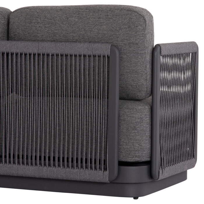 OUTDOOR CORNER LOUNGE SET 3PCS SERIES ELYSIA SM6187.01 DARK GREY ALUMINUM-ROPE-P.E.FABRIC - Image 6