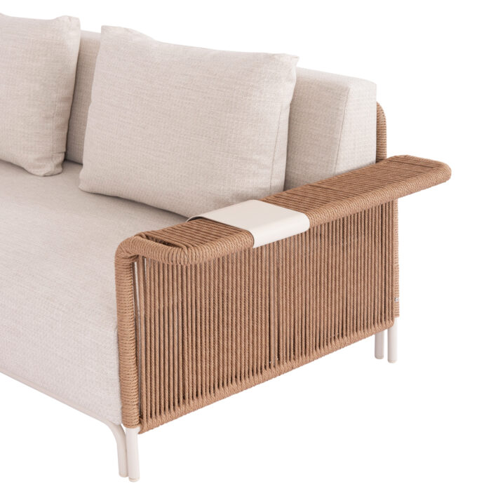 MULTIFORM OUTDOOR LOUNGE SET 6PCS AURORA SM6170 IVORY ALUMINUM-BEIGE WICKER-SINTERED STONE - Image 6