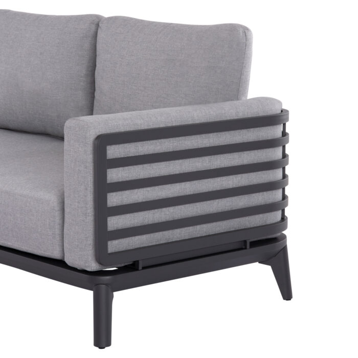OUTDOOR LOUNGE SET 4PCS ORION CORNER SM6191.01 DARK GREY ALUMINUM & OLEFIN - Image 6