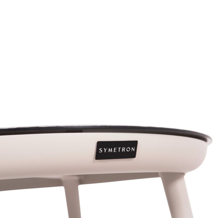 OUTDOOR COFFEE TABLE ROUND ZODIAC SM6214.02 CREAM WHITE ALUMINUM & GREY 3D PRINT GLASS TOP-Φ60x28Hcm. - Image 6