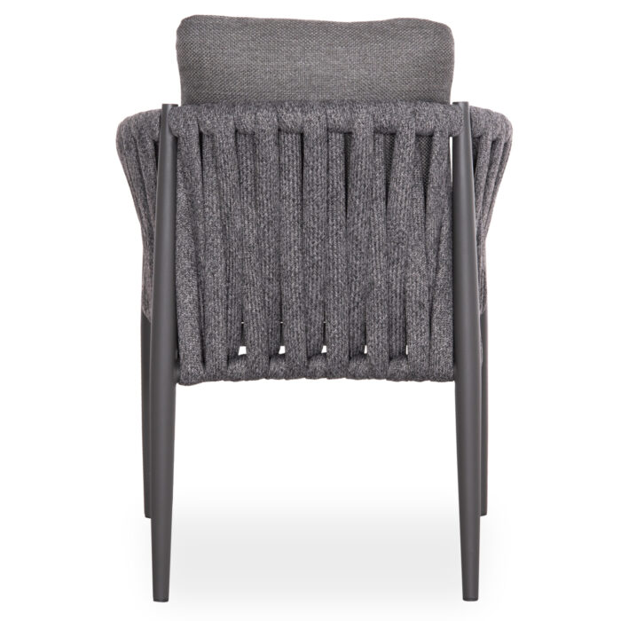 DINING ARMCHAIR KWEEN SM6210.01 DARK GREY ALUMINUM-P.E.STRAP ROPE-OLEFIN FABRIC 59x60x76Hcm. - Image 6