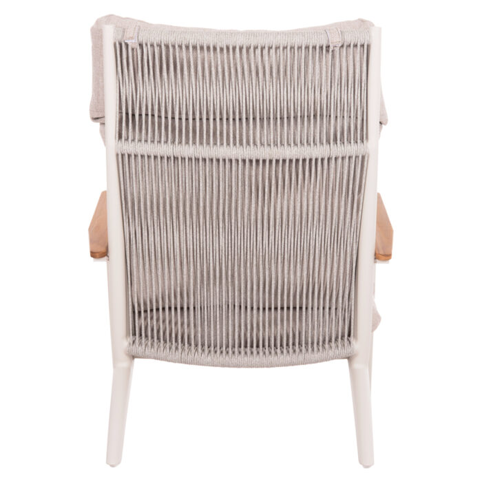 LOUNGE ARMCHAIR ZODIAC SM6213.02 CREAM WHITE ALUMINUM-ROPE-OLEFIN IN BEIGE-TEAK WOOD ARMRESTS 76x77,5x97Hcm. - Image 6