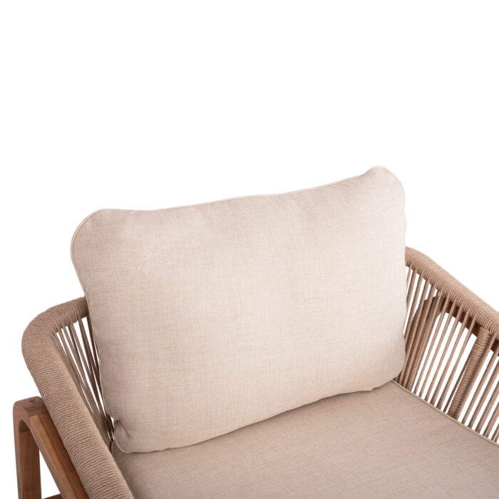 OUTDOOR LOUNGE SET 4PCS SERIES OASIS SM6224 ACACIA WOOD-ALUMINUM & ROPE IN BEIGE - Image 6