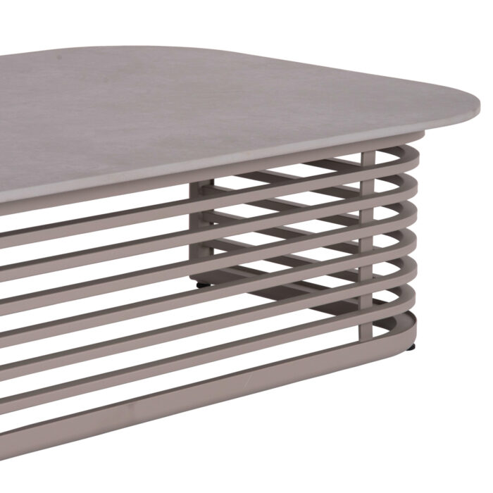 OUTDOOR LOUNGE SET 4PCS AURA SM6193.04 CHAMPAGNE COLORED ALUMINUM-OLEFIN FABRIC-ROCK BEAM TOP - Image 6