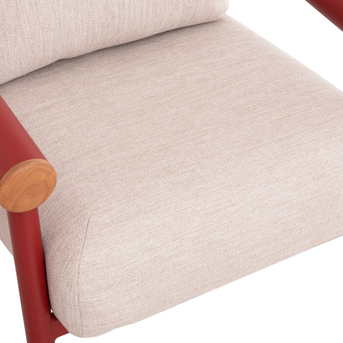 OUTDOOR LOUNGE SET 4PCS EUTOPIA SM6237.05 ALUMINUM IN RED-OLEFIN IN BEIGE-PRINTED GLASS - Image 6