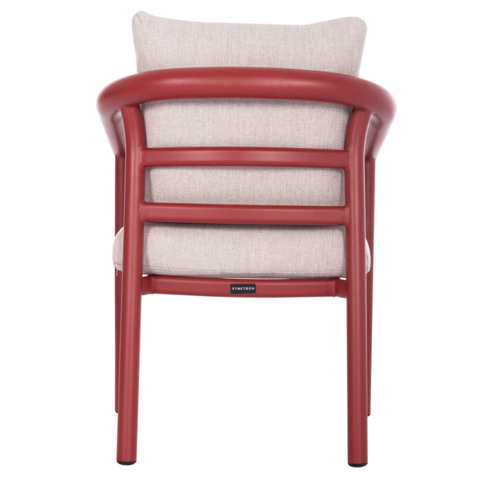DINING CHAIR SERIES EUTOPIA SM6239.05 ALUMINUM IN RED-BEIGE OLEFIN FABRIC 62x66x78Hcm. - Image 6
