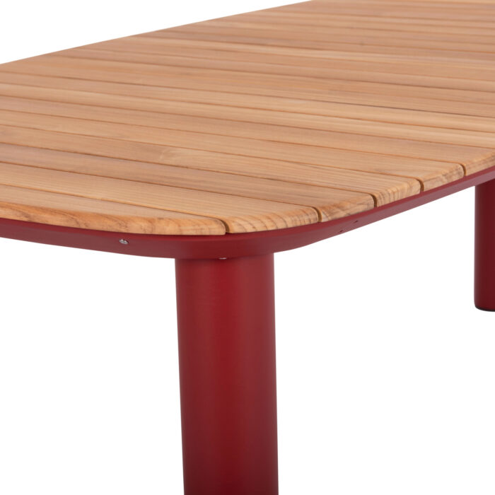DINING TABLE SERIES EUTOPIA SM6203.05 RED ALUMINUM-TEAK WOOD 220x100x75Hcm. - Image 6