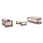 OUTDOOR LOUNGE SET 4PCS SERIES LEGACY SM6254.07 ALUMINUM IN TERRACOTA COLOR-CREAM WHITE SINTERED STONE - Image 6