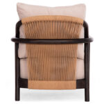 ARMCHAIR PRISTINE SM9964 MAHOGANY WOOD IN BLACK-ROPE-CREAM WHITE CUSHION 70x77x71,5Hcm. - Image 6