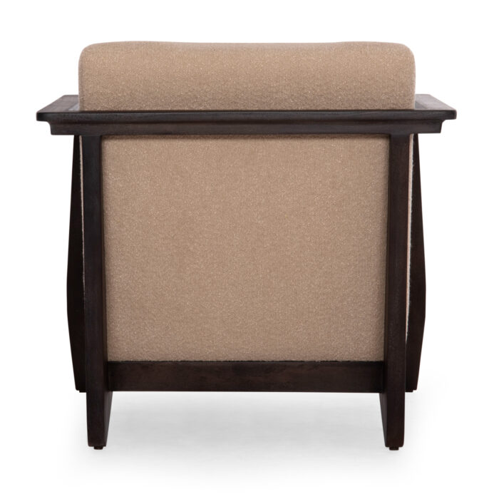 ARMCHAIR CYNTHIA SM9966 MAHOGANY WOOD IN BLACK-CREAM WHITE CUSHIONS 65x75x60Hcm. - Image 6