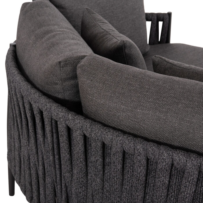 DAYBED SERIES POLARIS SM6215.01 ALUMINUM-STRAP ROPE & OLEFIN IN ANTHRACITE 164x144x84Hcm. - Image 6