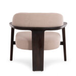 ARMCHAIR LOUNGE TRIAD SM9968 TEAK WOOD IN BLACK-CREAM WHITE FABRIC 80,5x74x66,5Hcm. - Image 6