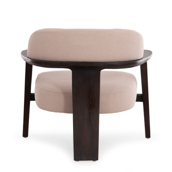 ARMCHAIR LOUNGE TRIAD SM9968 TEAK WOOD IN BLACK-CREAM WHITE FABRIC 80,5x74x66,5Hcm. - Image 6