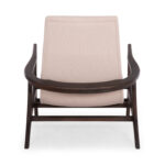 ARMCHAIR LOUNGE ARYA SM9969 TEAK WOOD IN BLACK-CREAM WHITE BOUCLE FABRIC 79x88x83Hcm. - Image 6