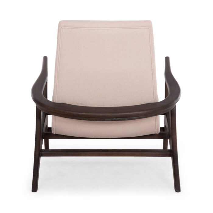 ARMCHAIR LOUNGE ARYA SM9969 TEAK WOOD IN BLACK-CREAM WHITE BOUCLE FABRIC 79x88x83Hcm. - Image 6