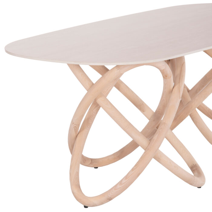 Dining Table Orbiter SM18093.02 Ceramic Top in Ecru color-Ashwood Legs in Natural color 200x100x76.5Hcm. - Image 6