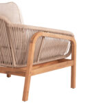 OUTDOOR LOUNGE ARMCHAIR OASIS SM6226 ACACIA WOOD-ALUMINUM & ROPE BEIGE 92x80x71.5-82Hcm. - Image 6
