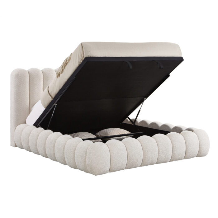 ΚΡΕΒΑΤΙ ΔΙΠΛΟ ΜΕ ΑΠΟΘ.ΧΩΡΟ BUBBLE SM727.03 ΜΠΕΖ CHENILLE ΥΦΑΣΜΑ--ΣΤΡΩΜΑ 160x200εκ - Image 6