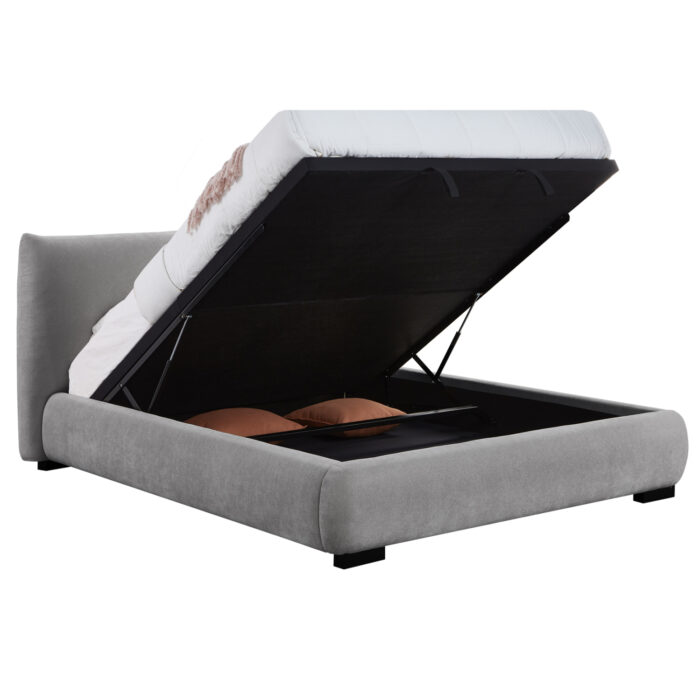 ΚΡΕΒΑΤΙ ΔΙΠΛΟ ΜΕ ΑΠΟΘ.ΧΩΡΟ NUVIA SM728.01 ΓΚΡΙ FAUX FUR ΥΦΑΣΜΑ--ΣΤΡΩΜΑ 160x200εκ - Image 6