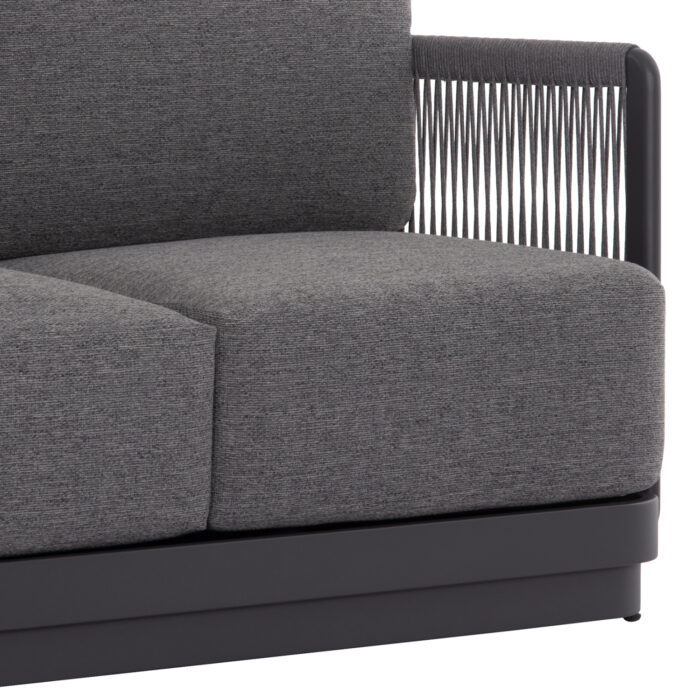 OUTDOOR LOUNGE SET 4PCS SERIES ELYSIA SM6186.01 DARK GREY ALUMINUM-ROPE-P.E.FABRIC - Image 7