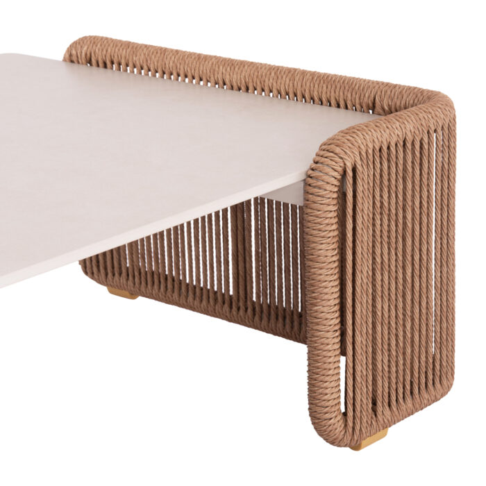 MULTIFORM OUTDOOR LOUNGE SET 6PCS AURORA SM6170 IVORY ALUMINUM-BEIGE WICKER-SINTERED STONE - Image 7