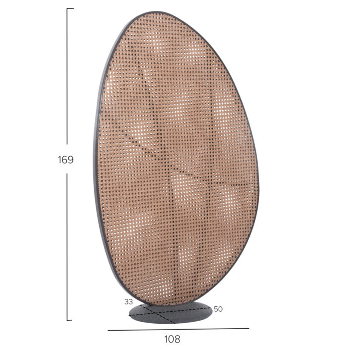 ALUMINUM SCREEN DIVIDER KOMORABI (S) SM6181 ANTHRACITE FRAME-WICKER IN BEIGE 108x33x169Hcm. - Image 7