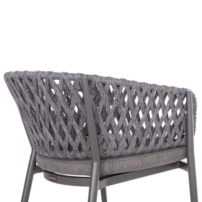 DINING CHAIR CAMELLIA SM6209.01 DARK GREY ALUMINUM-P.E. ROPE-OLEFIN CUSHION - Image 7