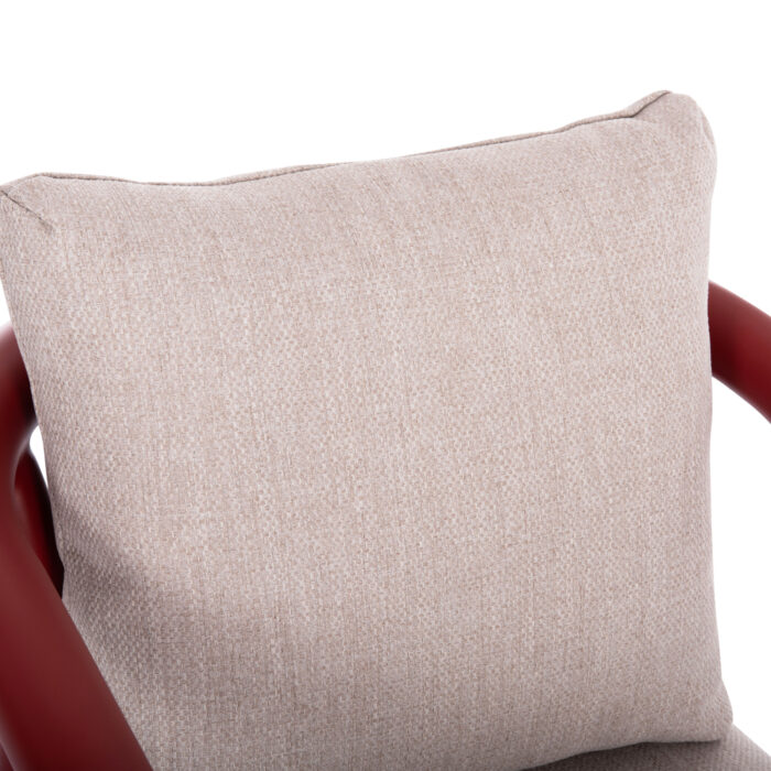 DINING CHAIR SERIES EUTOPIA SM6239.05 ALUMINUM IN RED-BEIGE OLEFIN FABRIC 62x66x78Hcm. - Image 7