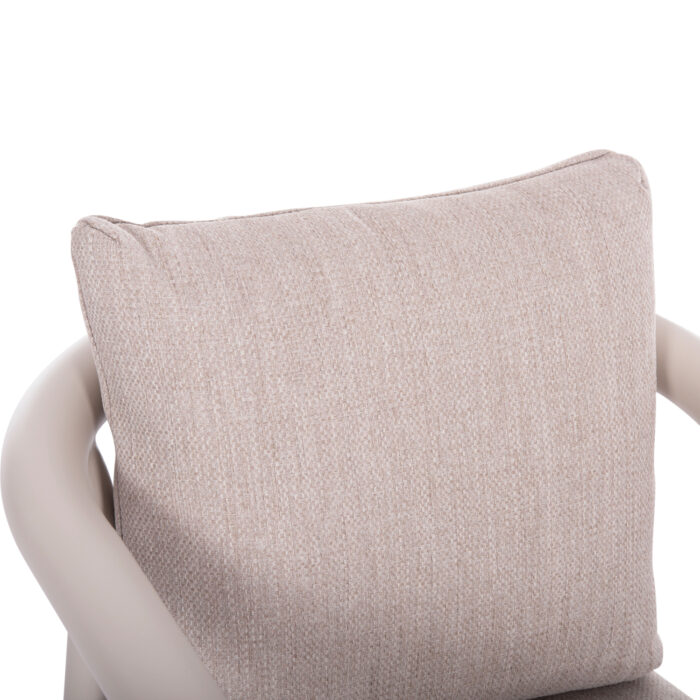 DINING CHAIR SERIES EUTOPIA SM6239.02 CREAM WHITE ALUMINUM-BEIGE OLEFIN FABRIC 62x66x78Hcm. - Image 7