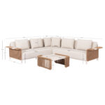OUTDOOR LOUNGE SET 2PCS AURORA SM6319 IVORY ALUMINUM-BEIGE TWISTED WICKER-SINTERED STONE - Image 7