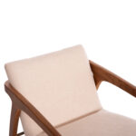 ROCKING CHAIR ROCKER SM9965 TEAK WOOD IN NATURAL-BEIGE FABRIC 61x87x73Hcm. - Image 7