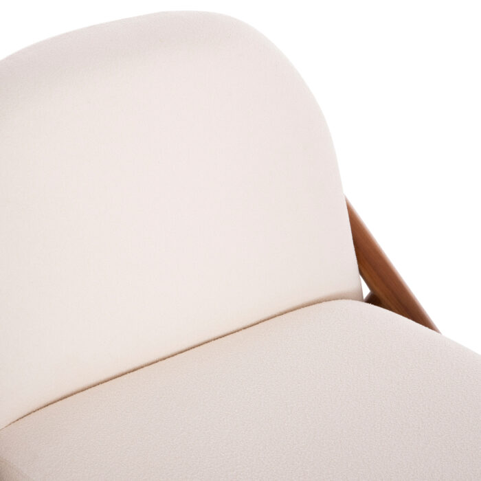 ARMCHAIR LOUNGE RAMROD SM9967 TEAK WOOD IN NATURAL-CREAM WHITE BOUCLE 75x87x79Hcm. - Image 7