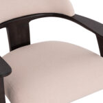 ARMCHAIR LOUNGE TRIAD SM9968 TEAK WOOD IN BLACK-CREAM WHITE FABRIC 80,5x74x66,5Hcm. - Image 7